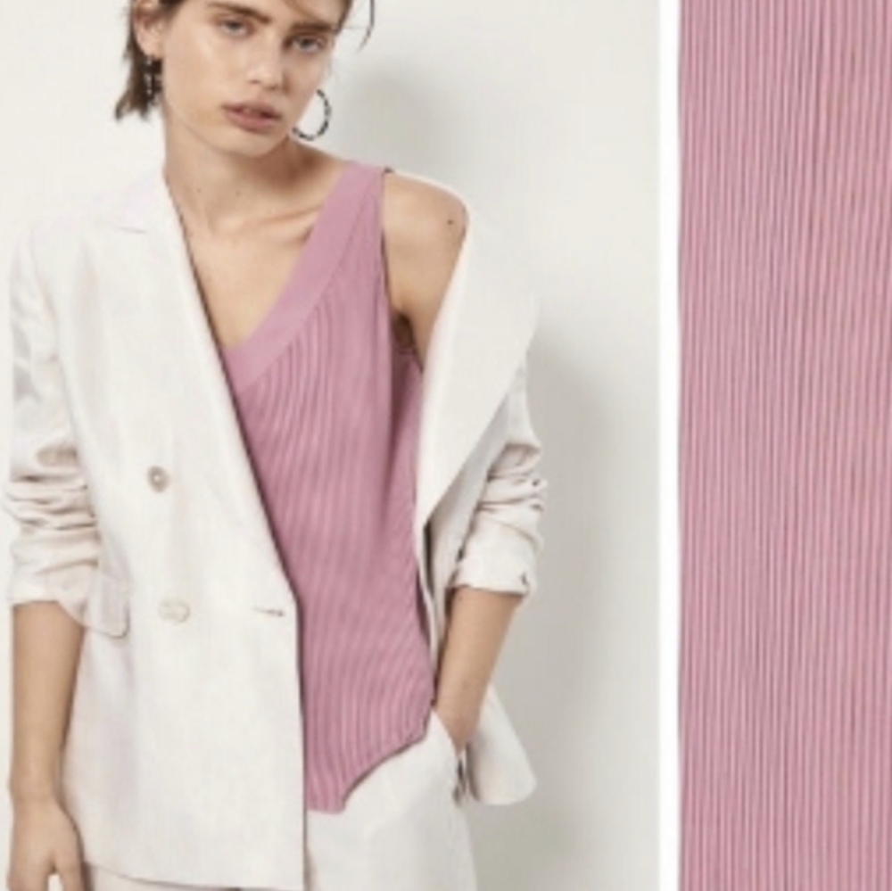 Massimo Dutti Pleated Sleeveless Blouse
